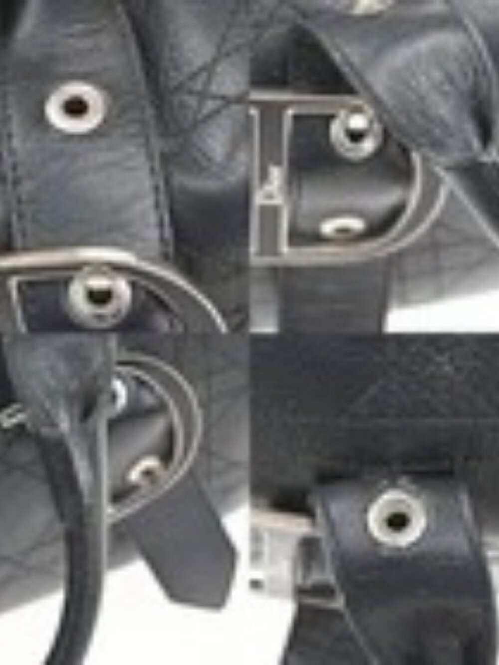 CHRISTIAN DIOR Logo Cannage Mini Boston Hand Bag Leather Black SHW Italy 96MA500 - Picture 11 of 16